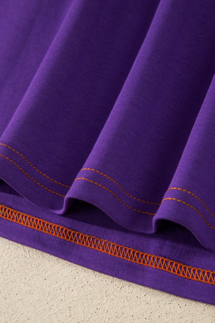 Tillandsia Purple Reversible Contrast-Stitched T-Shirt