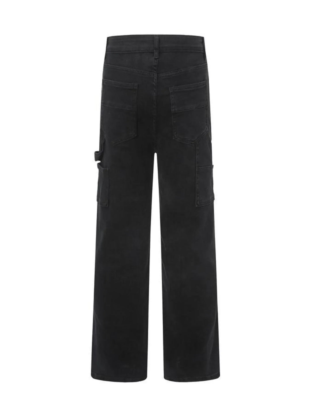 Men's High Waist Straight Leg Cargo Jeans