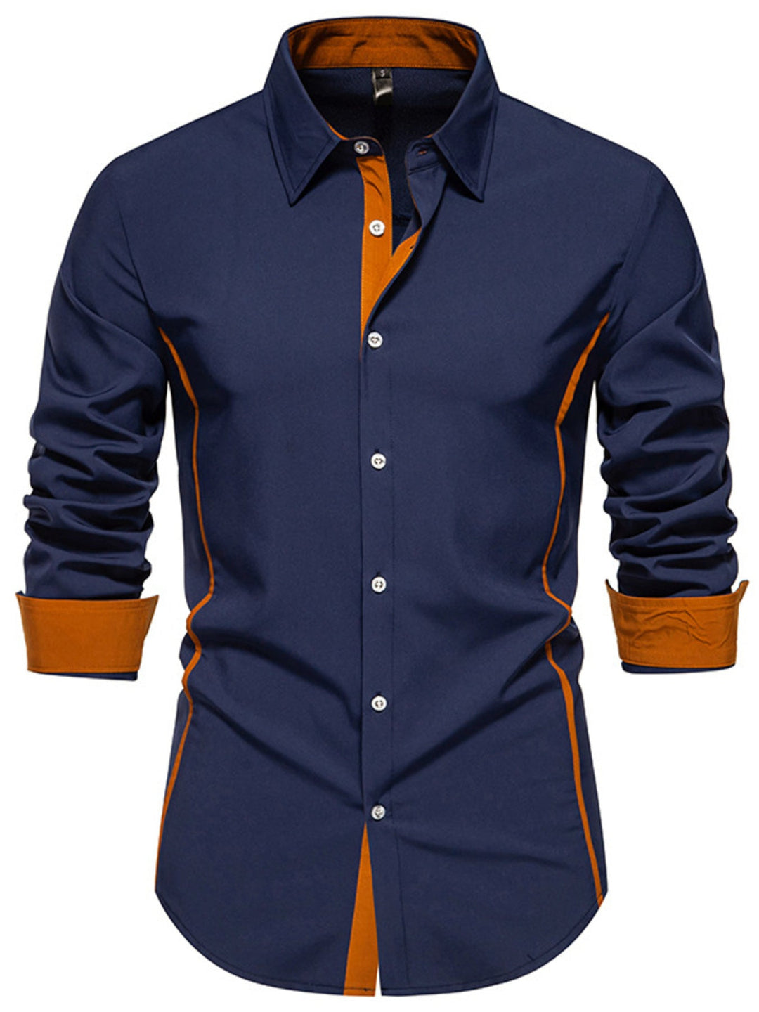 Men's Contrast Trim Button-Down Shirt