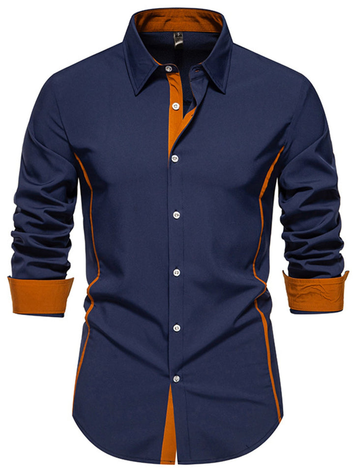 Men's Contrast Trim Button-Down Shirt