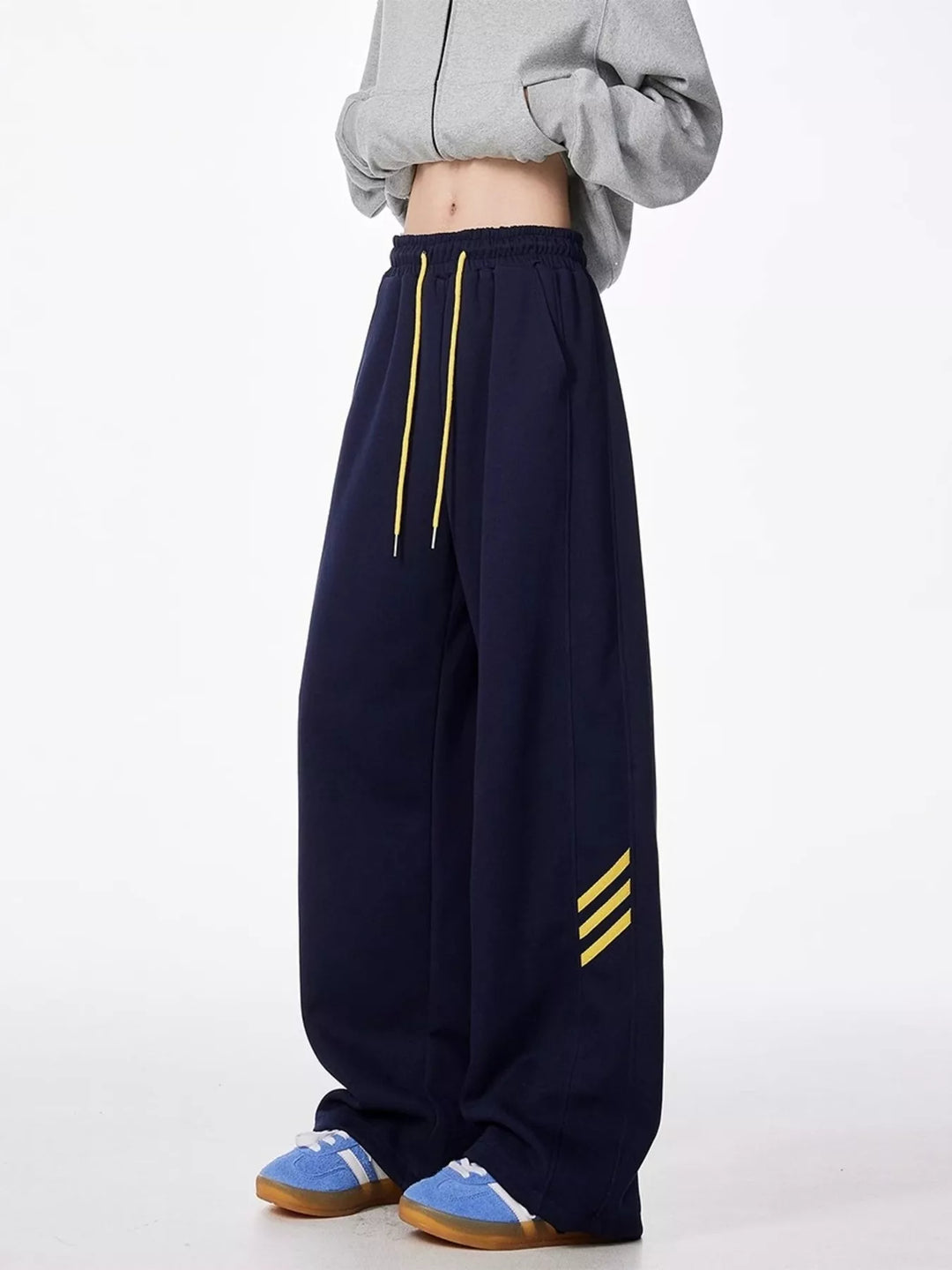 Men's Plus Size Wide Leg Casual Sweatpants with Drawstring