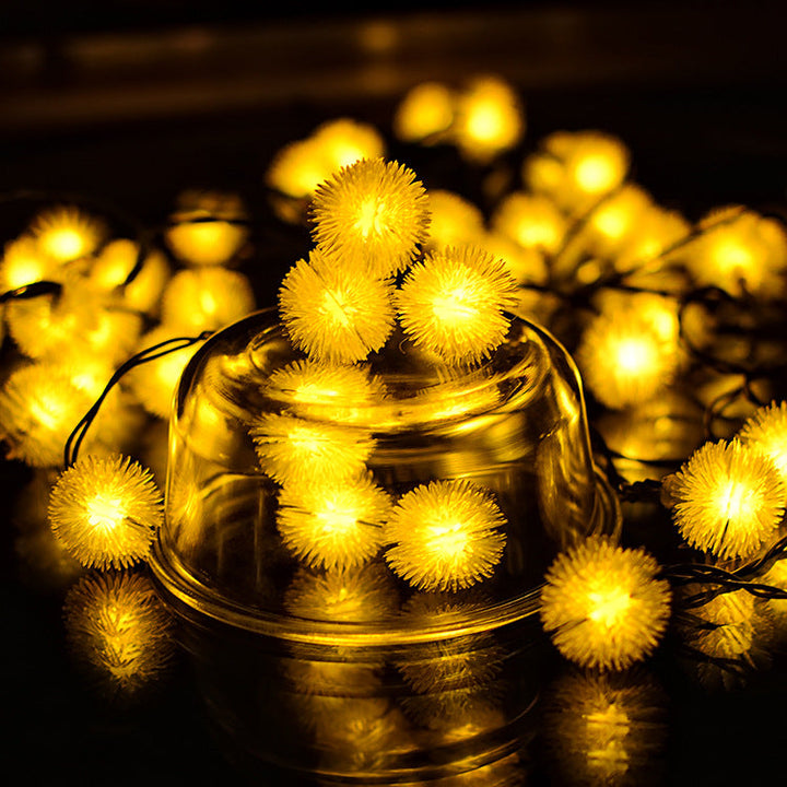 Guirlande Boule Solaires de Neige Jaune