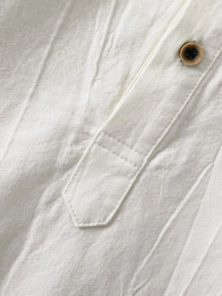 Men's Plus Size Button Front Long Sleeve Blouse