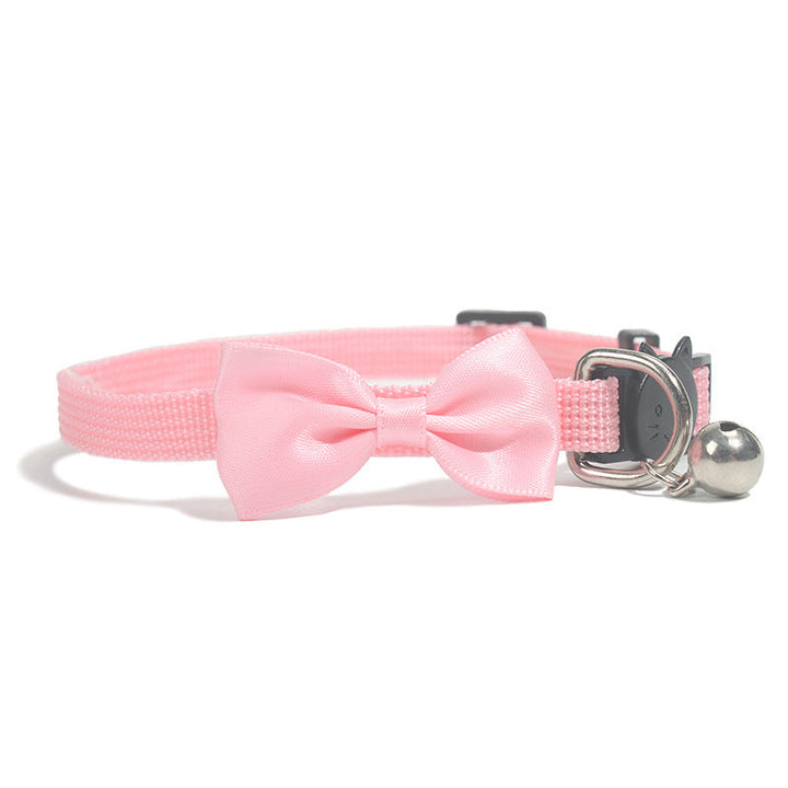 Pet Bow Collar Nylon Ribbon Multi-color Adjustable With Bell Pet Decorations