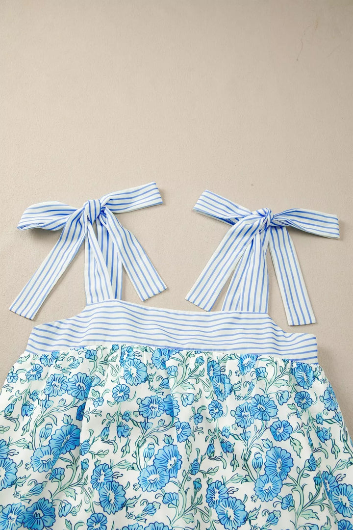 Floral Print Tie-Strap Mini Dress