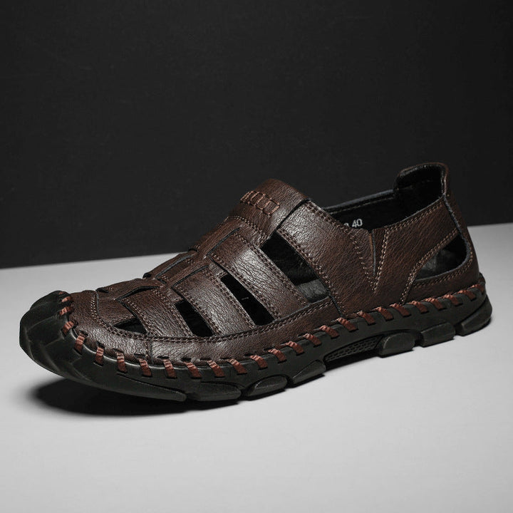 Plus-size Mens Hollow-out Sandals With A Sewn-in Sole