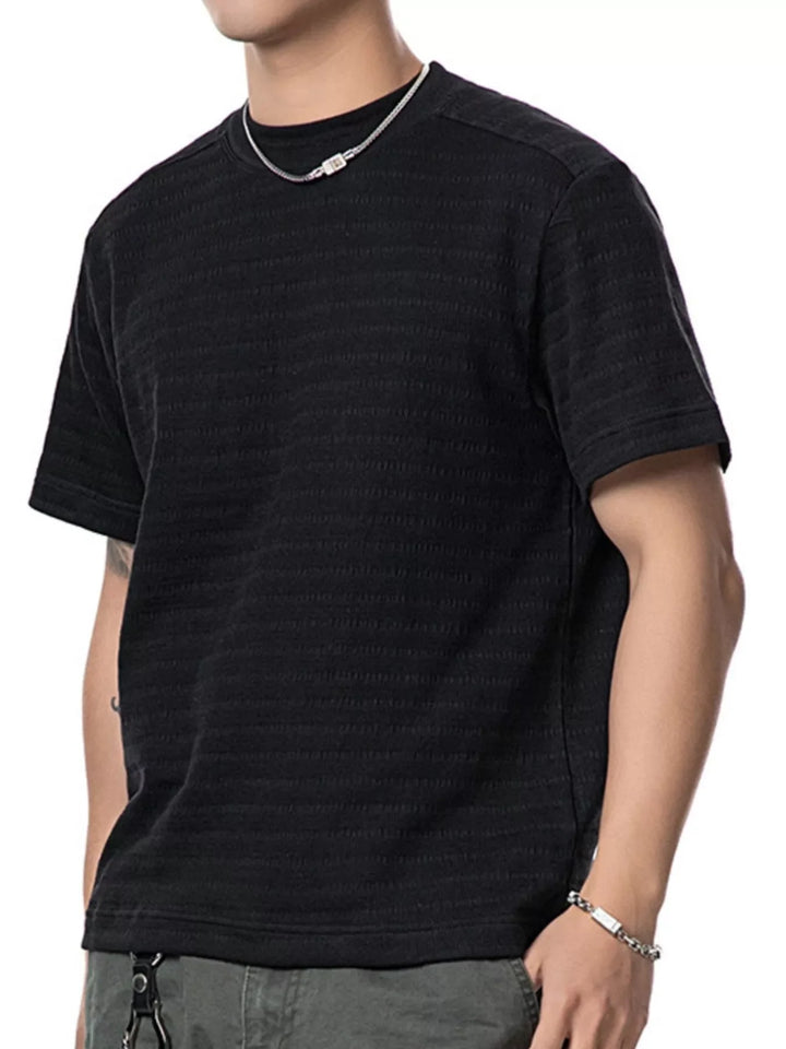 Men's Textured Knit Crew Neck T-Shirt