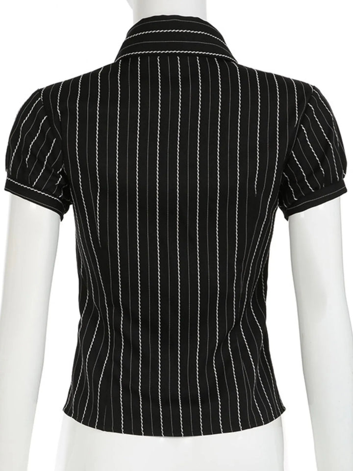 Striped Button-Down Collared Neck Shirt