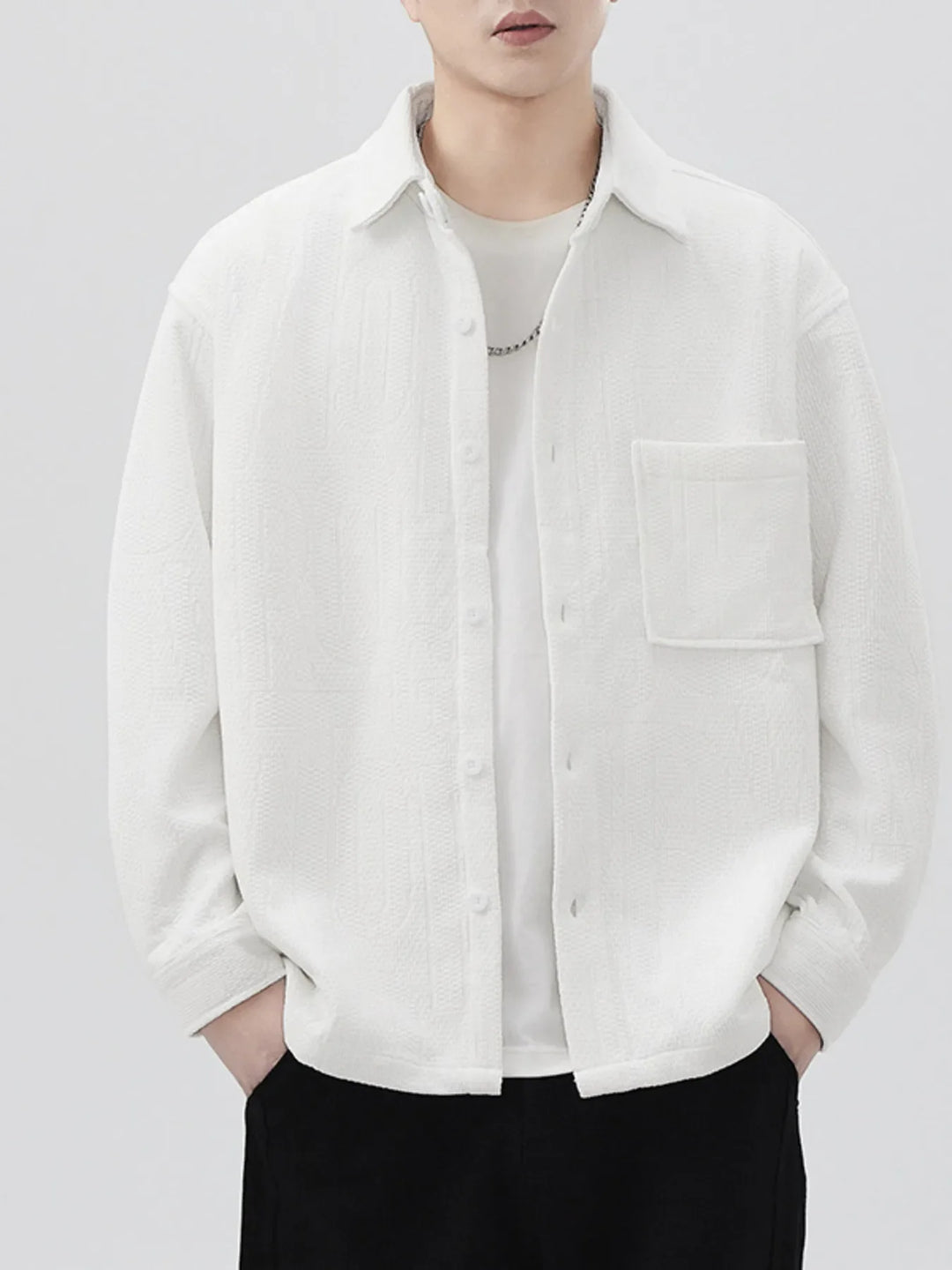 Men's Plus Size Button Up Long Sleeve Shirt