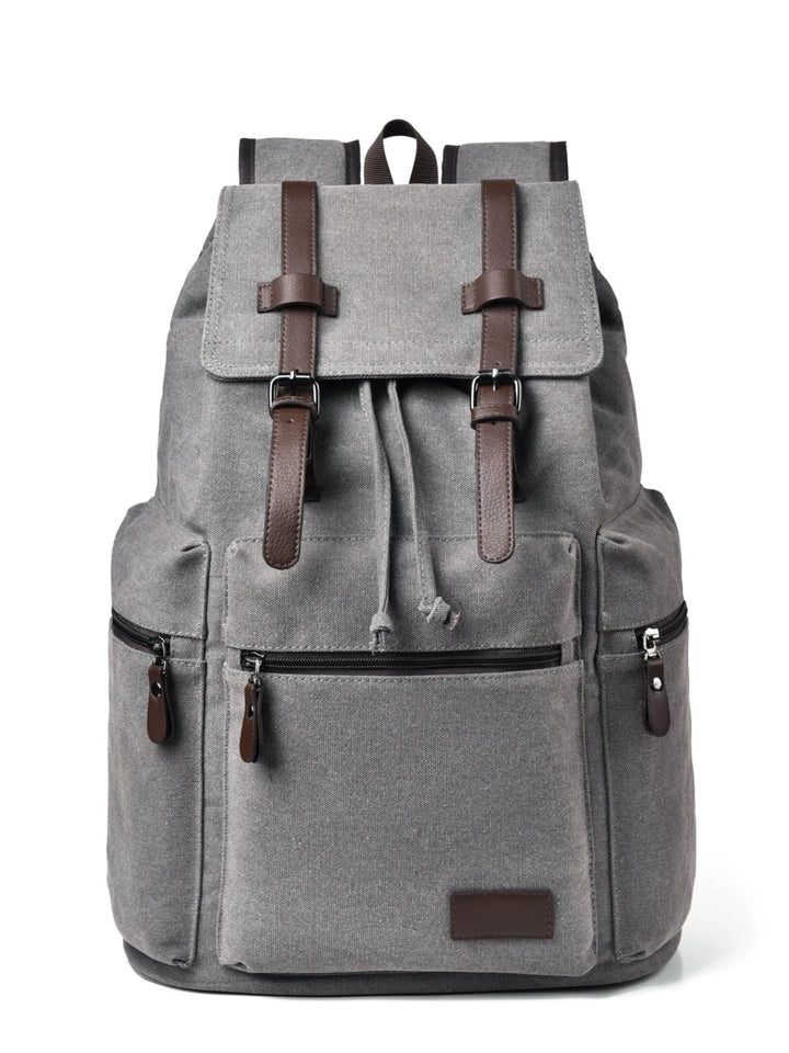 Canvas Backpack Bag with Buckle Straps