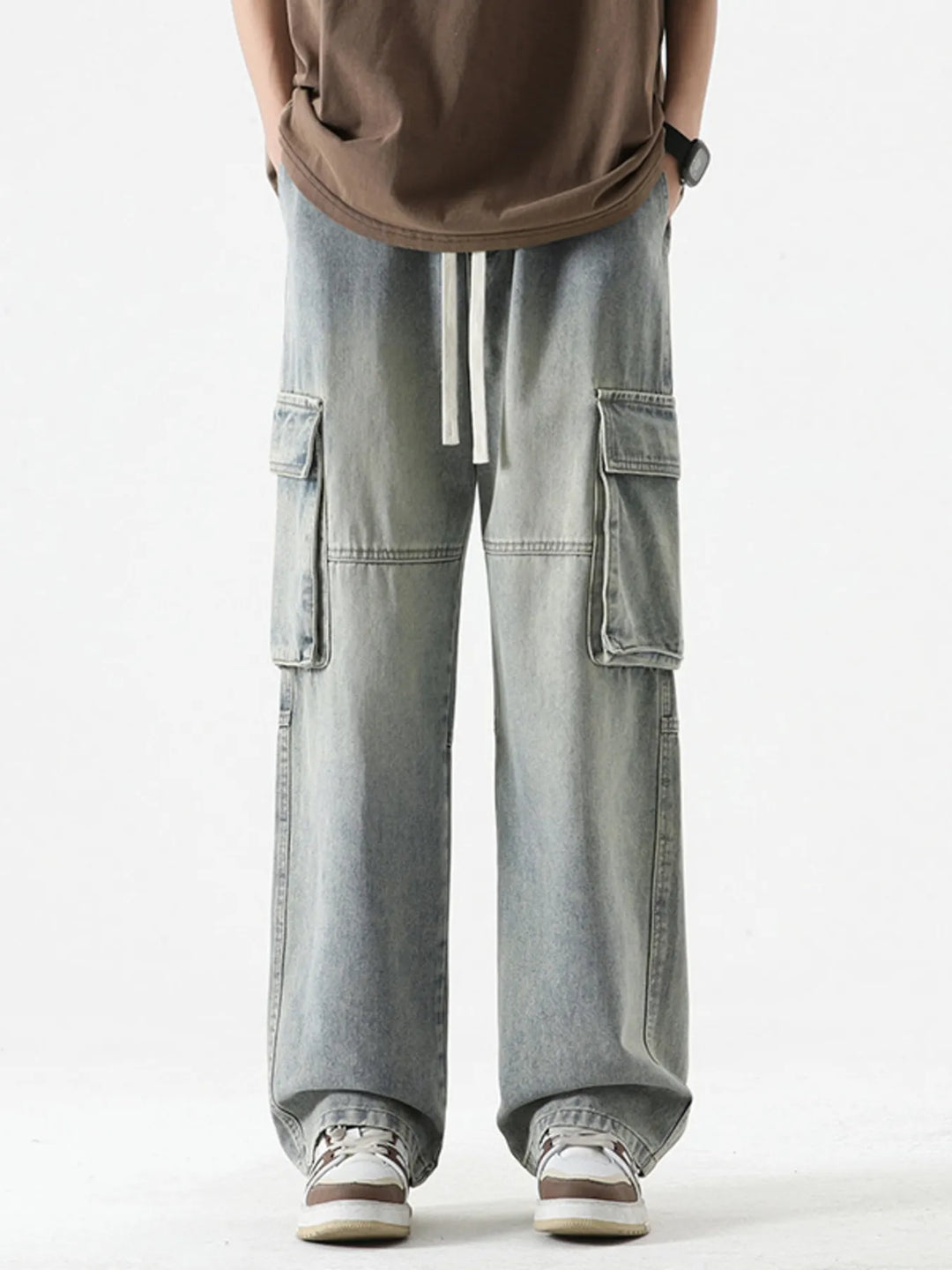 Men's Full Size Loose Fit Cargo Jeans Plus Size