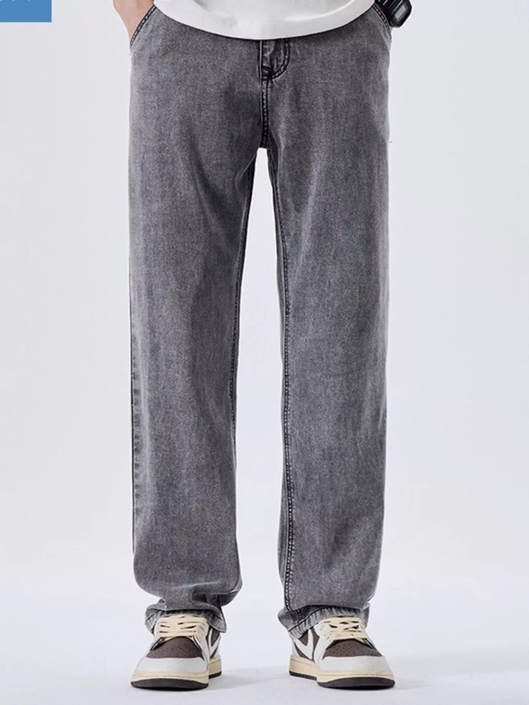 Men's Wash Wide Leg Jeans