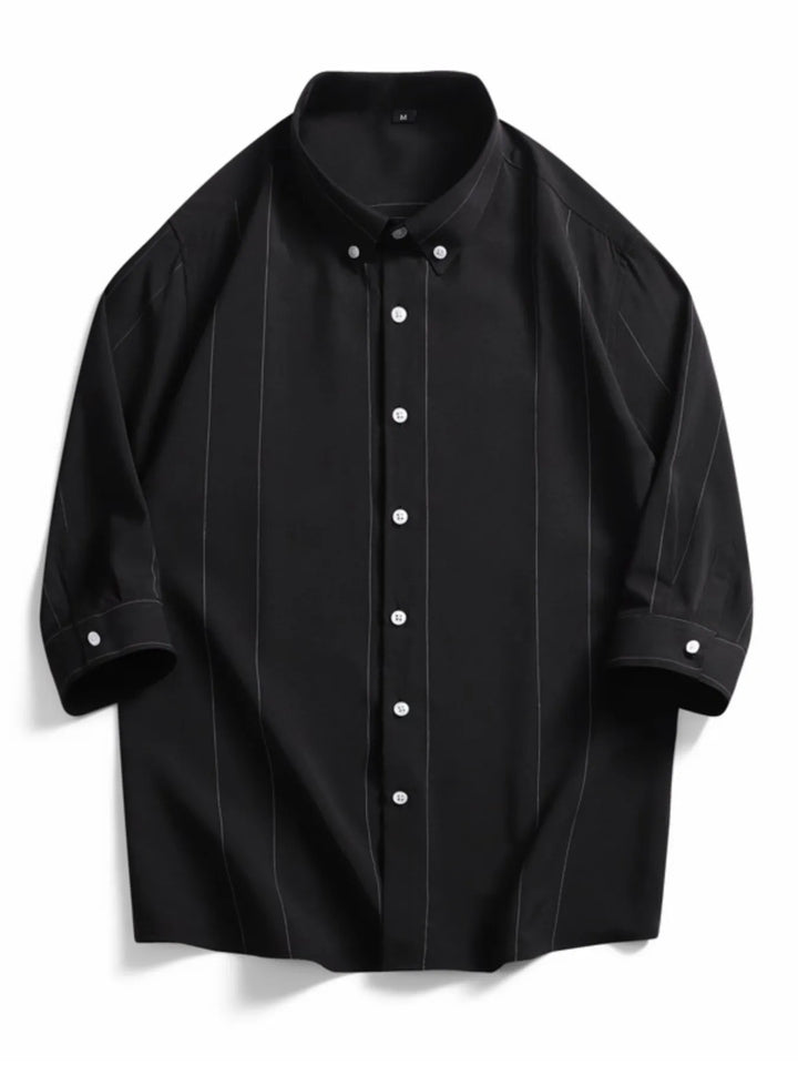 Men's Plus Size Stripe Button-Down Shirt