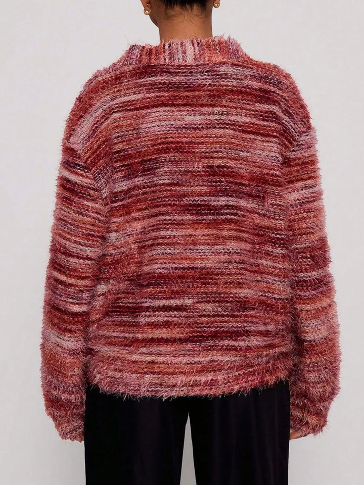 Textured Knit Button-Down Cardigan