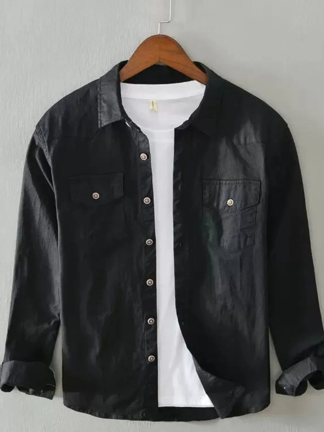 Men's Plus Size Button Up Long Sleeve Shirt