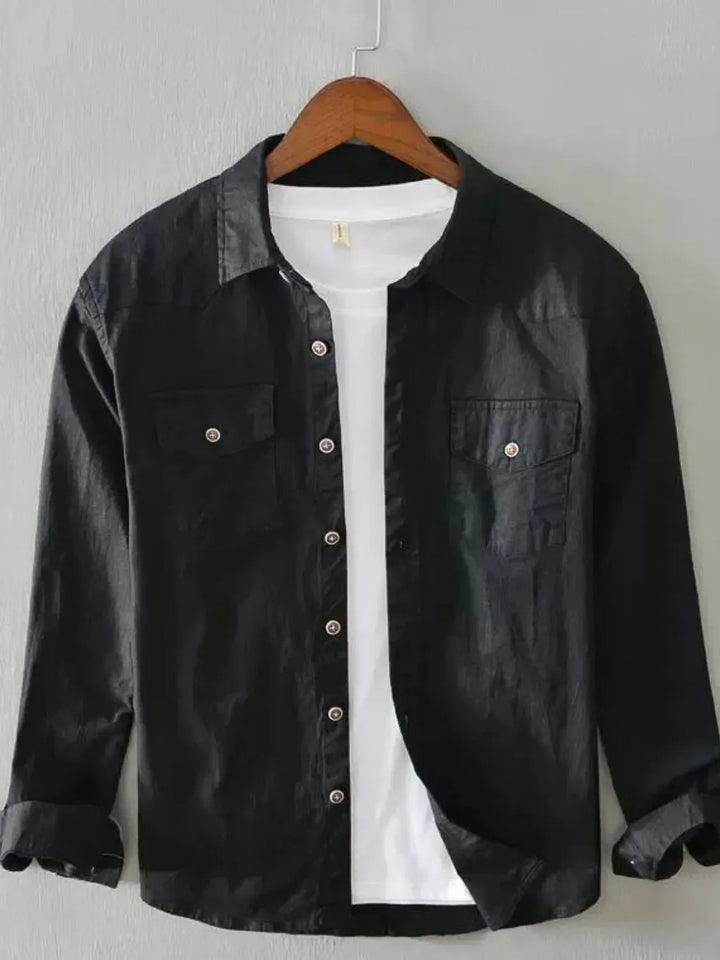Men's Plus Size Button Up Long Sleeve Shirt