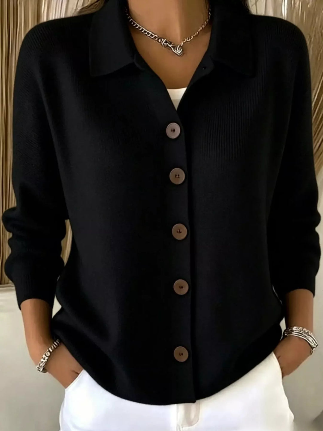 Button-Up Long Sleeve Cardigan