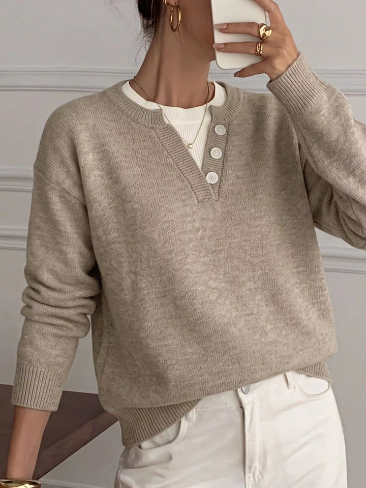Dropped Shoulder Long Sleeve Sweater