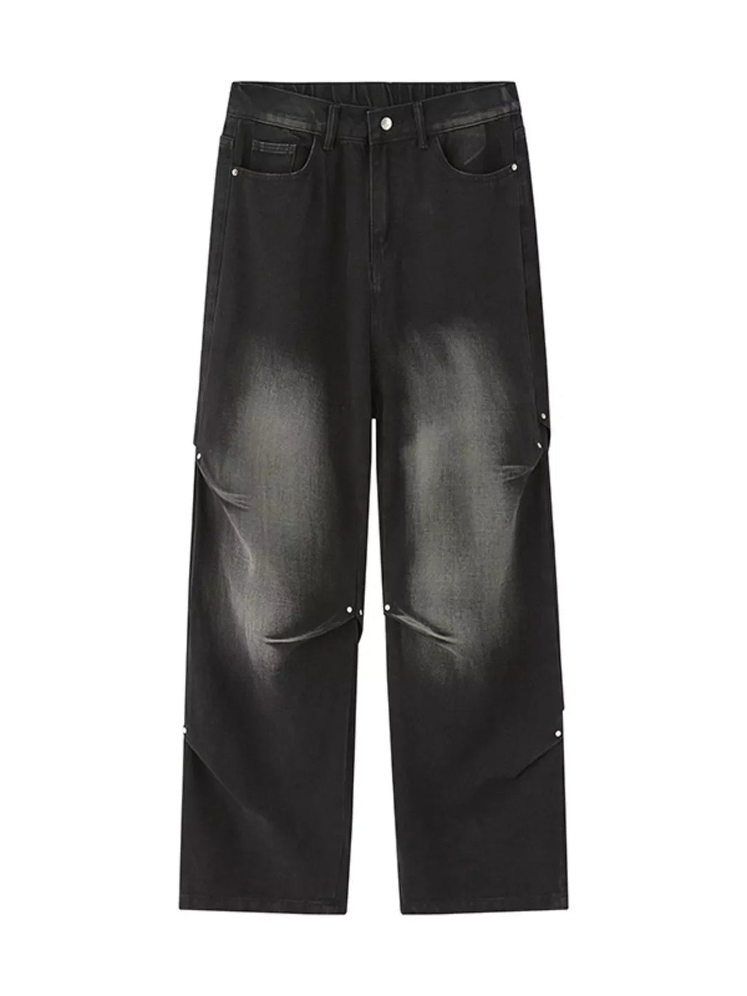 Men's Full Size Vintage Wash Wide Leg Jeans Plus Size