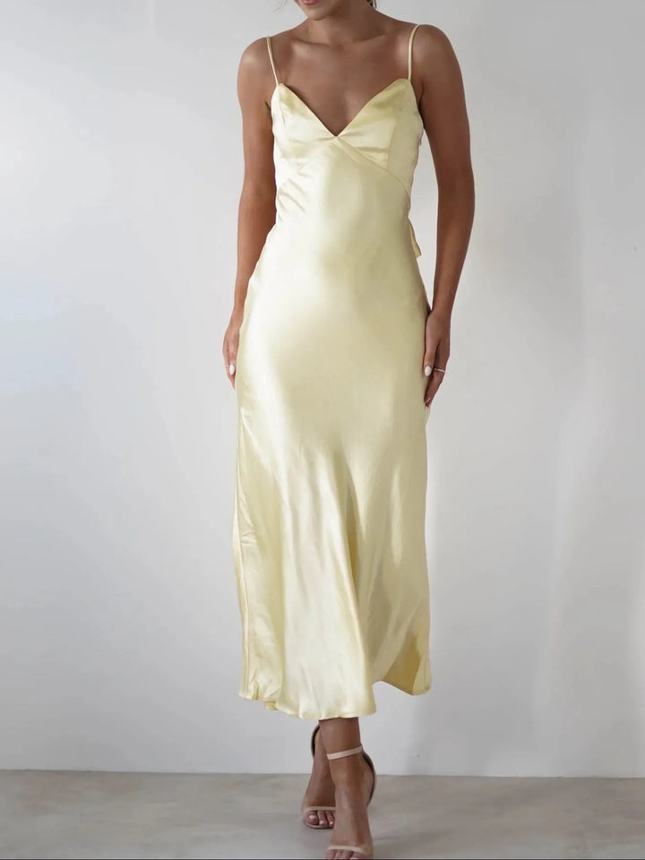 Satin Backless Cami Dress