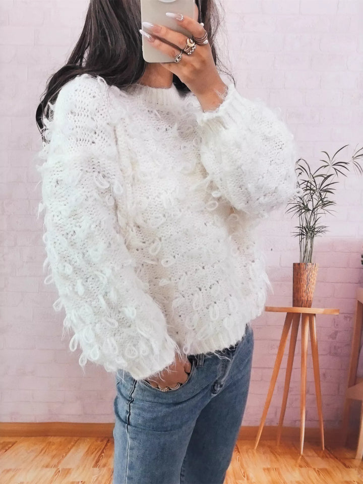Chunky Round Neck Long Sleeve Sweater