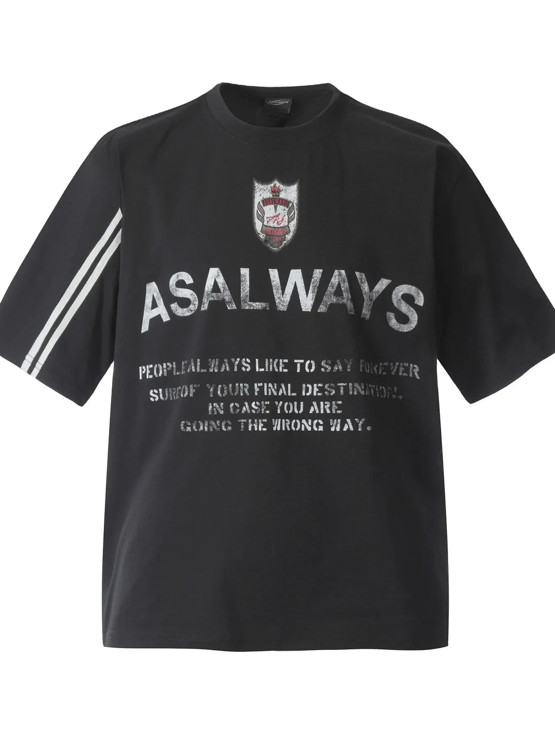 Men's Letter Round Neck Short Sleeve T-Shirt
