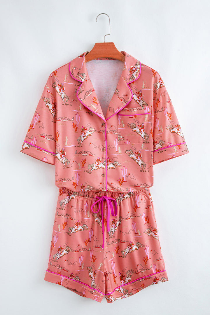 Blossom Cowgirl Country Print Pajamas Set