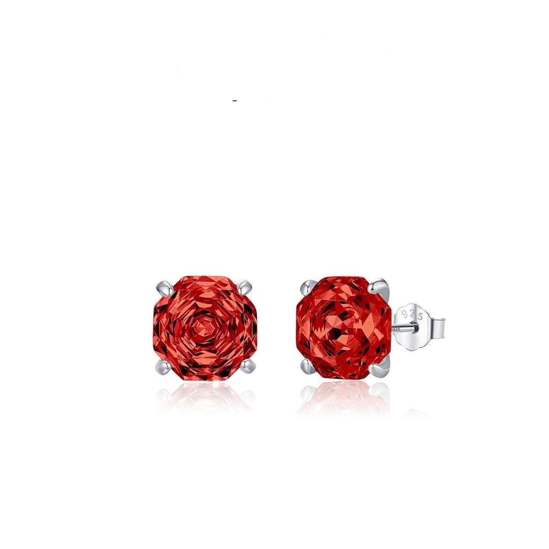 Basic Rose-cut Sparkling Diamond Stud Earrings Unisex Accessory
