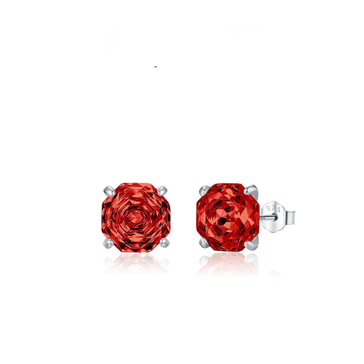 Basic Rose-cut Sparkling Diamond Stud Earrings Unisex Accessory