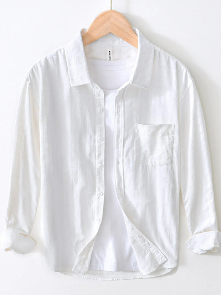 Men's Plus Size Striped Button-Up Shirt