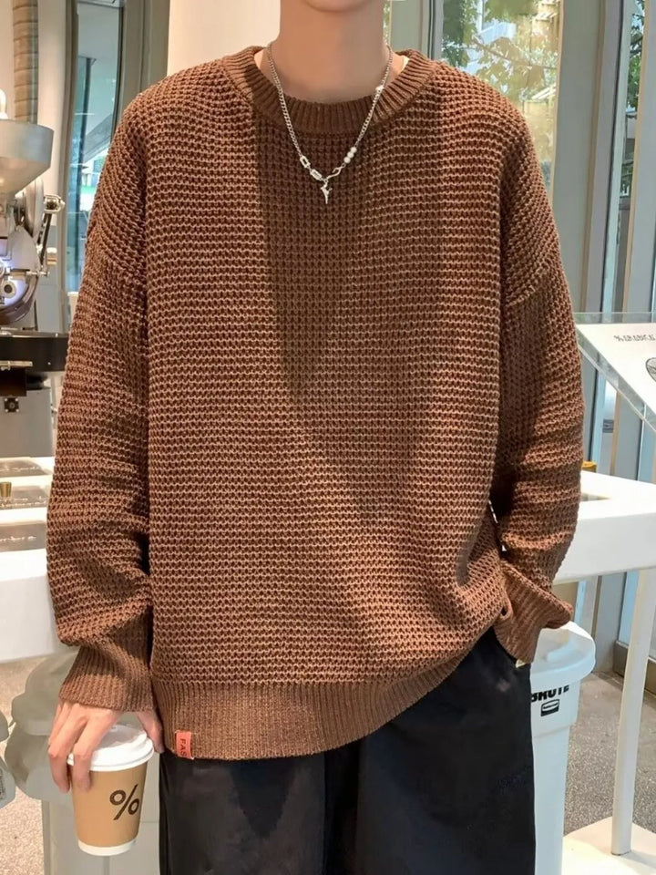 Men's Plus Size Round Neck Long Sleeve Sweater