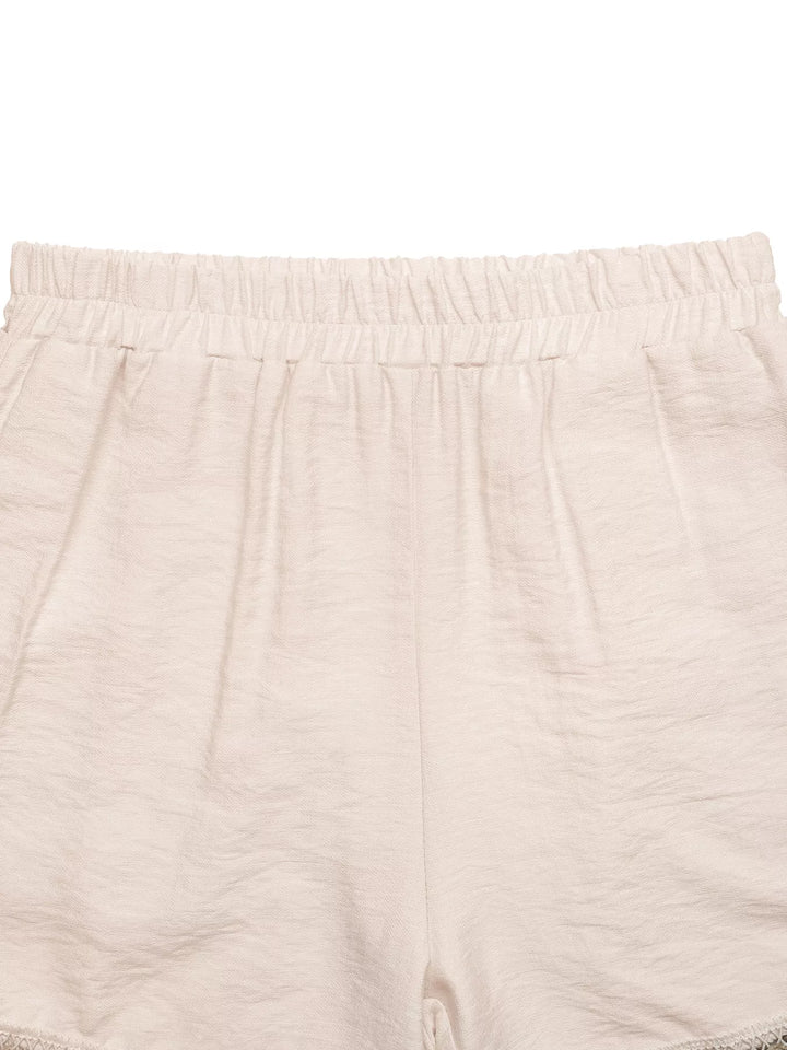 Shell Trim Elastic Waist Shorts