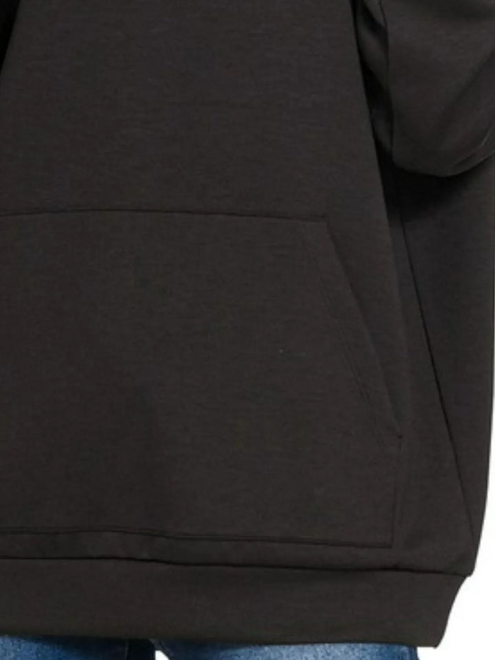 Zenana Oversized Scuba Hoodie with Kangaroo Pocket