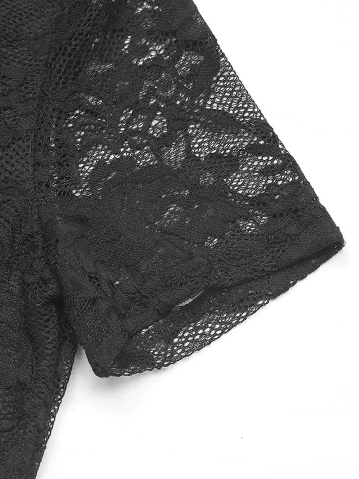 Lace Plunge Short Sleeve Bodysuit
