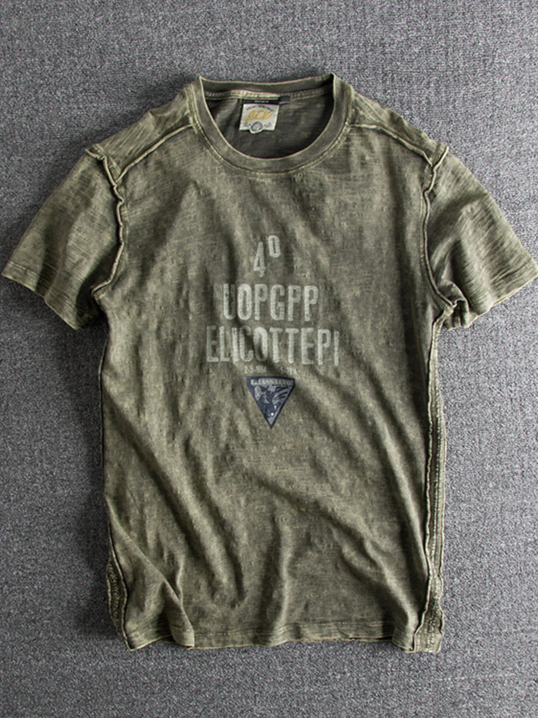 Men's Letter Round Neck Short Sleeve T-Shirt