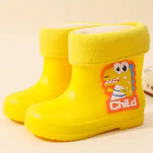 The Waterproof Shoes For Children In Dinosaur Are Thickened And Flexed