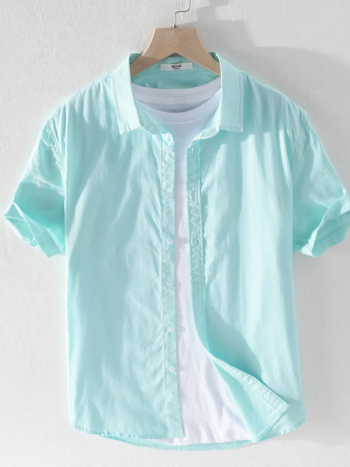 Men's Plus Size Short Sleeve Button-Up Shirt