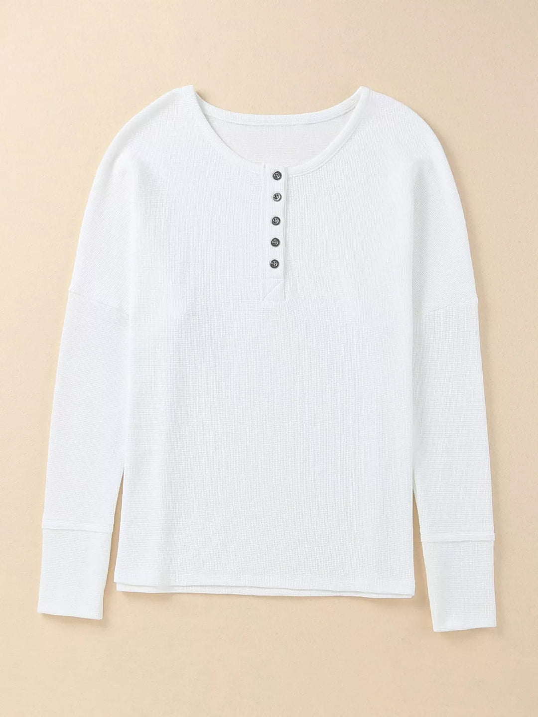 Waffle Knit Henley Top