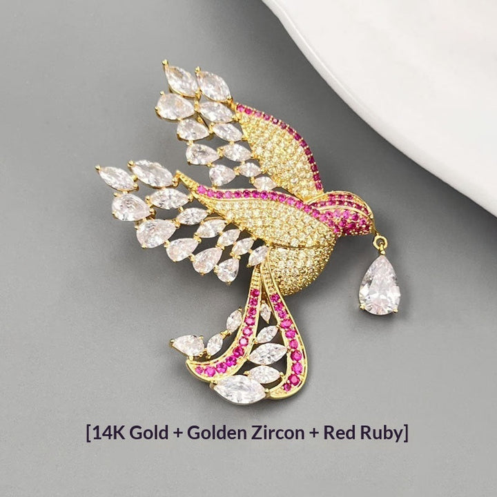 Fashionable Lightly Luxurious Micro-paved Zircon Bird Brooch