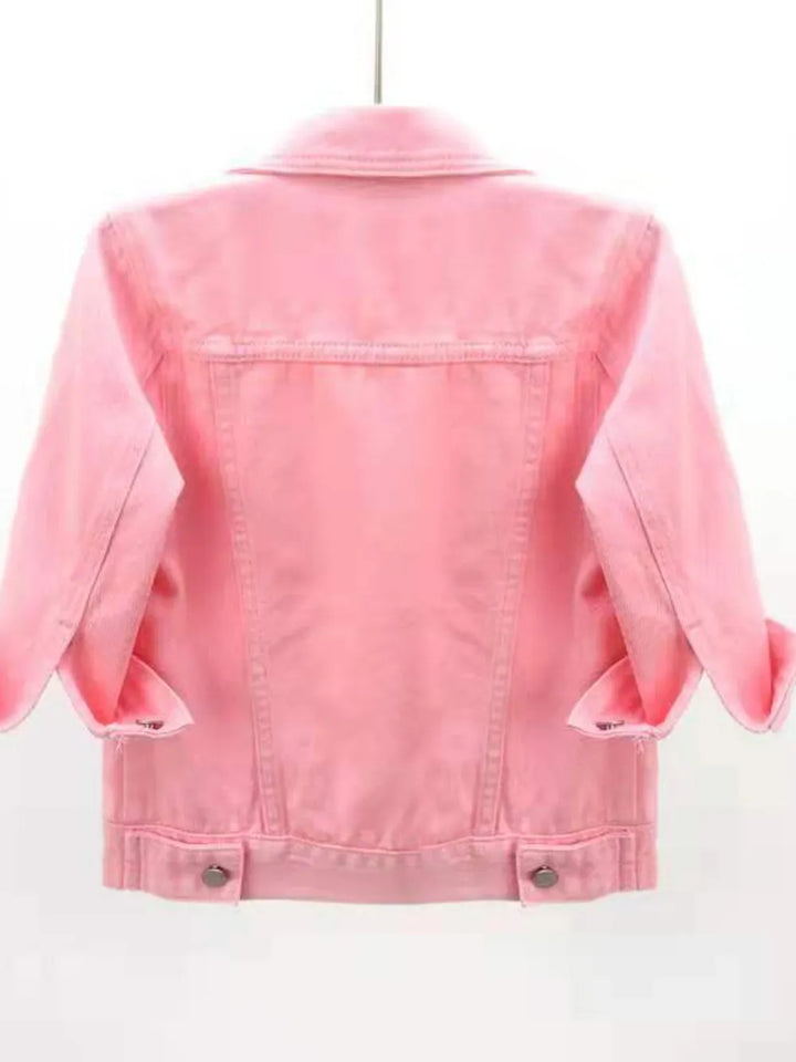 Full Size Cropped  Denim Jacket Plus Size