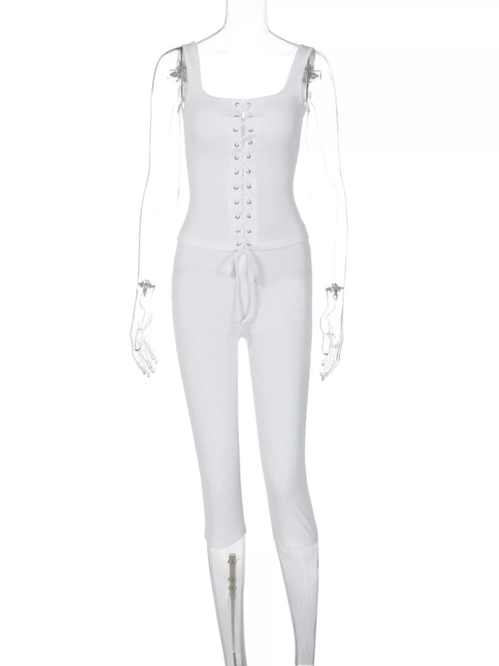 Lace-Up Tank and Capris Set