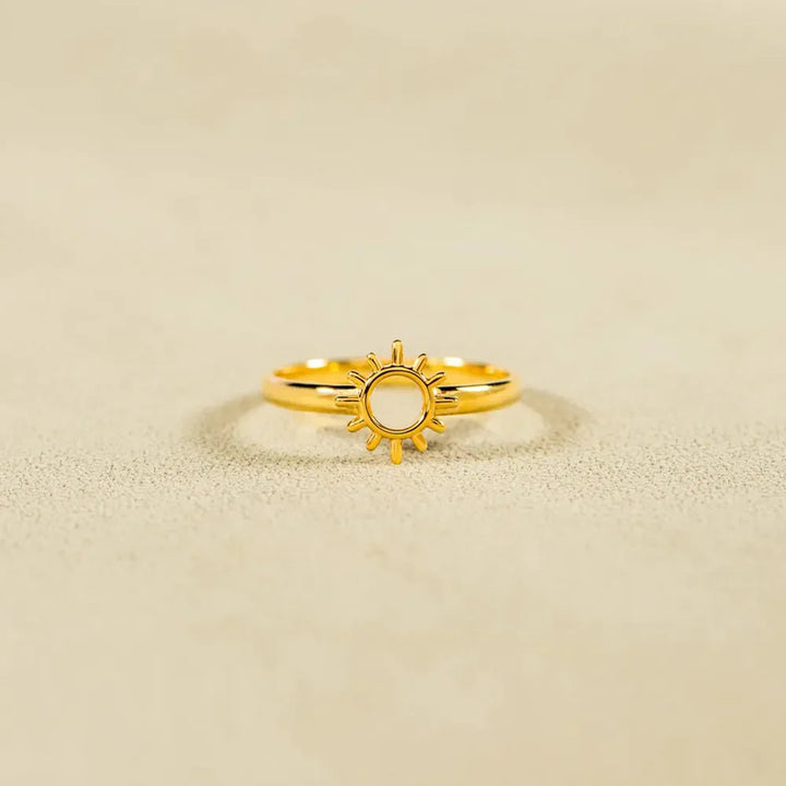 Sun Shape 18K Gold-Plated Ring