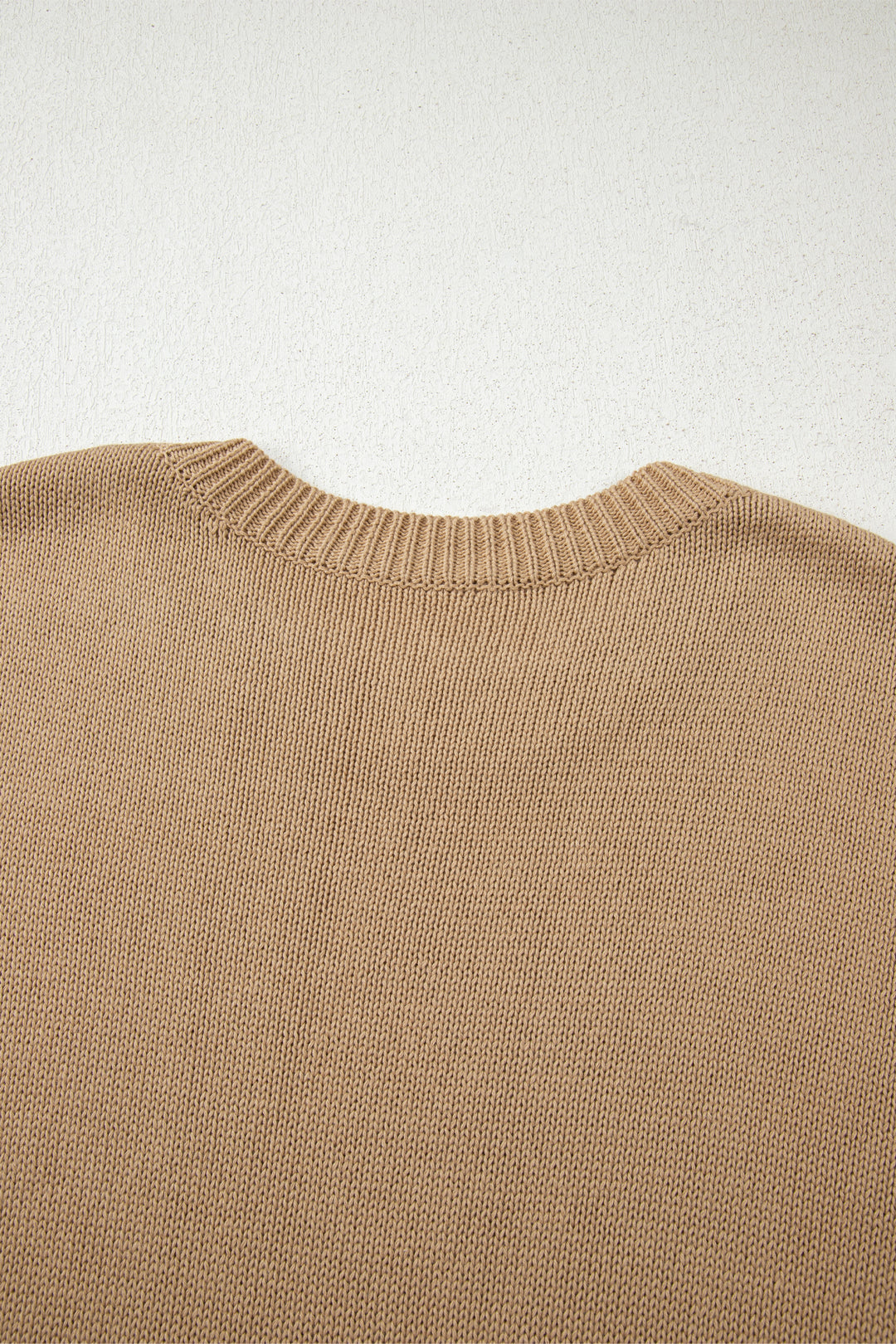 Pale Khaki Exposed Seam Drop Shoulder Oversize Sweater Mini Dress