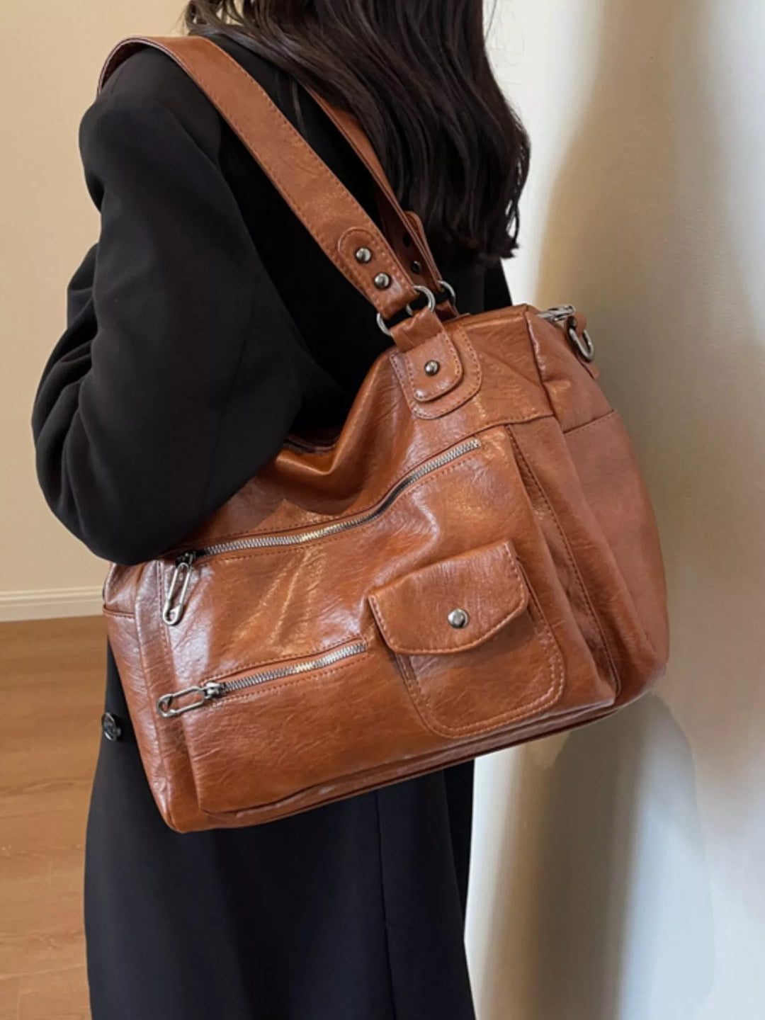 Vintage Style Multi-Pocket Crossbody Bag