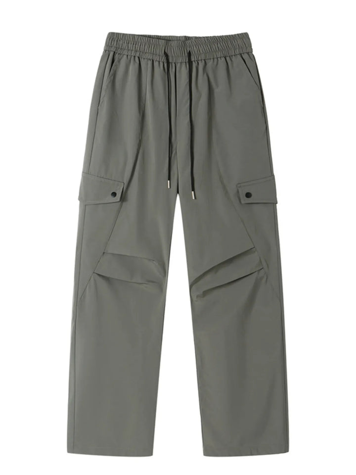 Men's Plus Size Drawstring Wide Leg Cargo Pants
