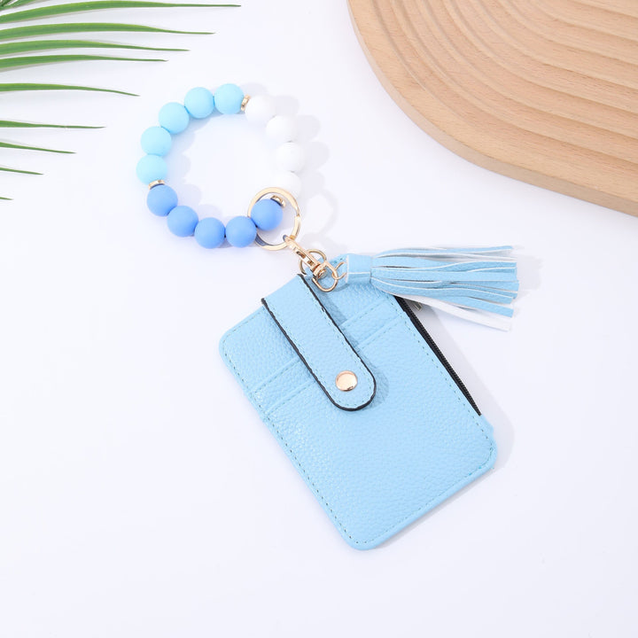Silicone Bead Bracelet Leather Wallet