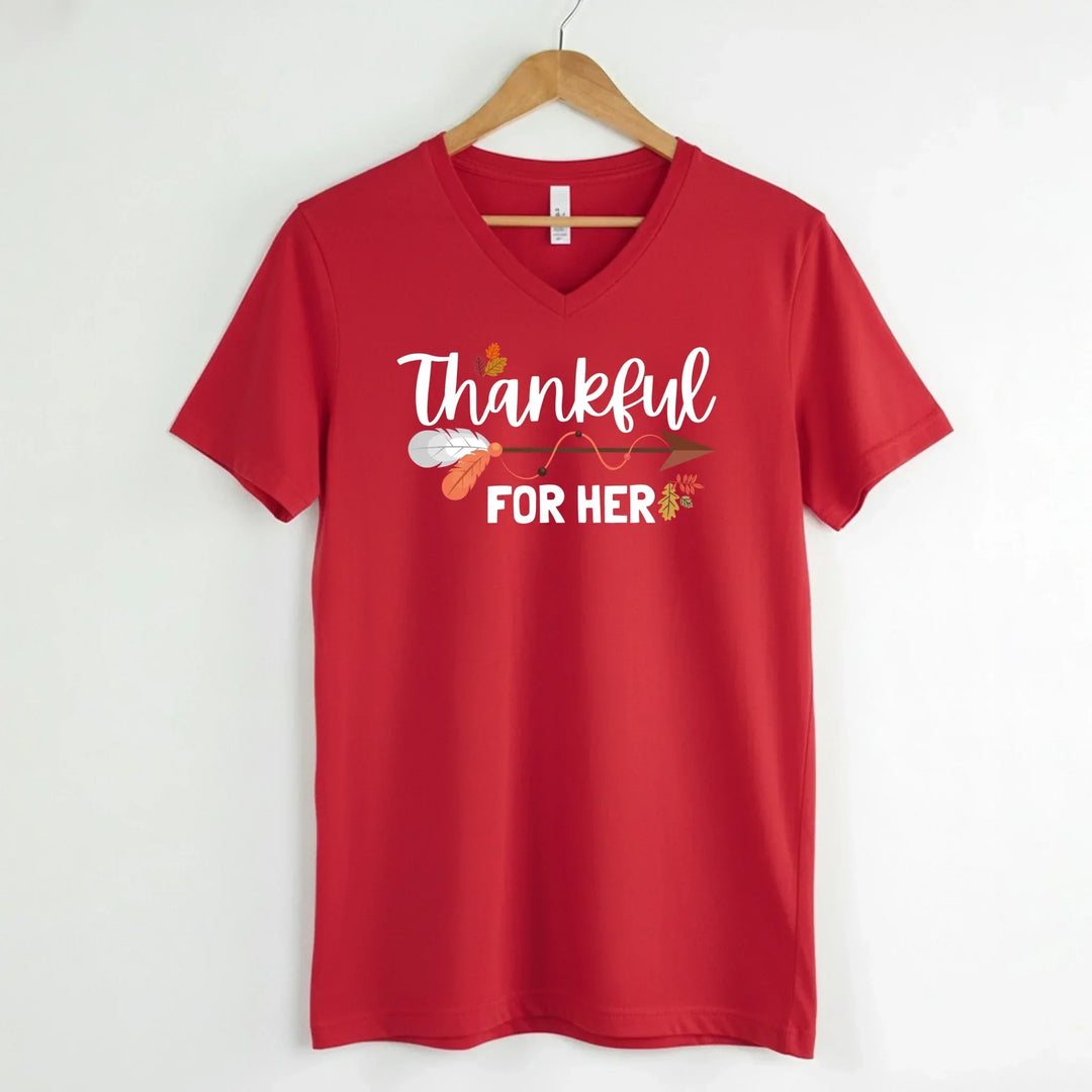 EXPEDITE to Receive in Time - Thankful For Her/Him Valentines Couple V-Neck