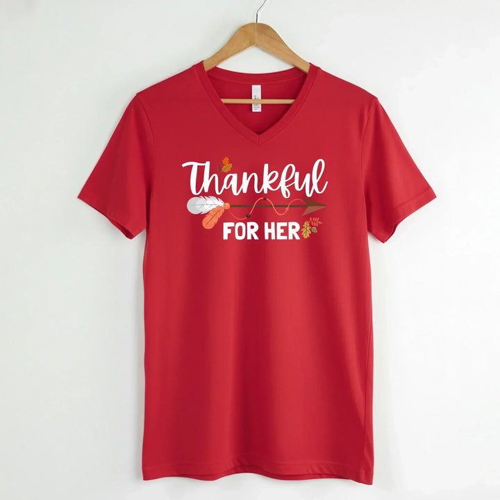 EXPEDITE to Receive in Time - Thankful For Her/Him Valentines Couple V-Neck