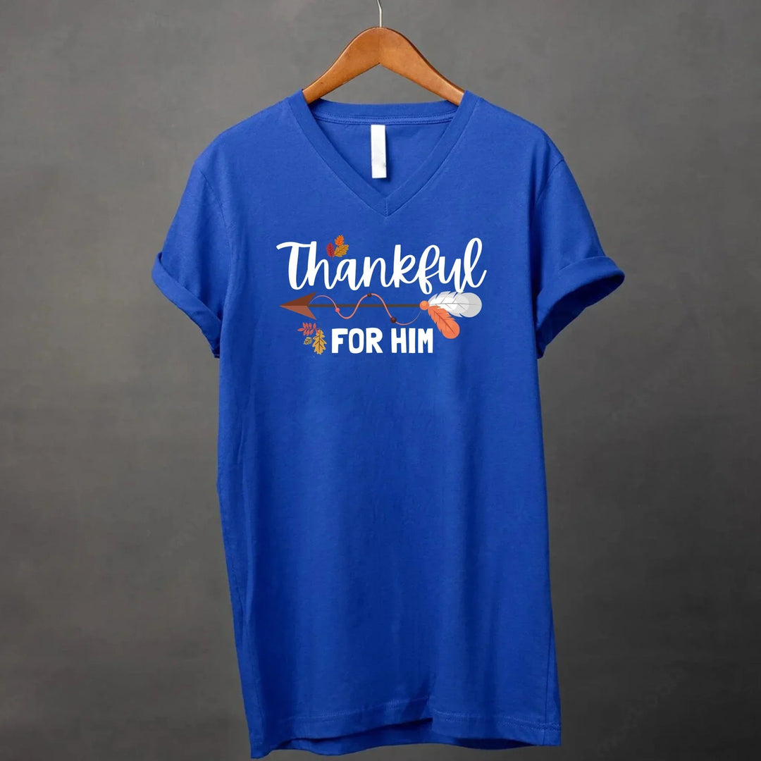 EXPEDITE to Receive in Time - Thankful For Her/Him Valentines Couple V-Neck