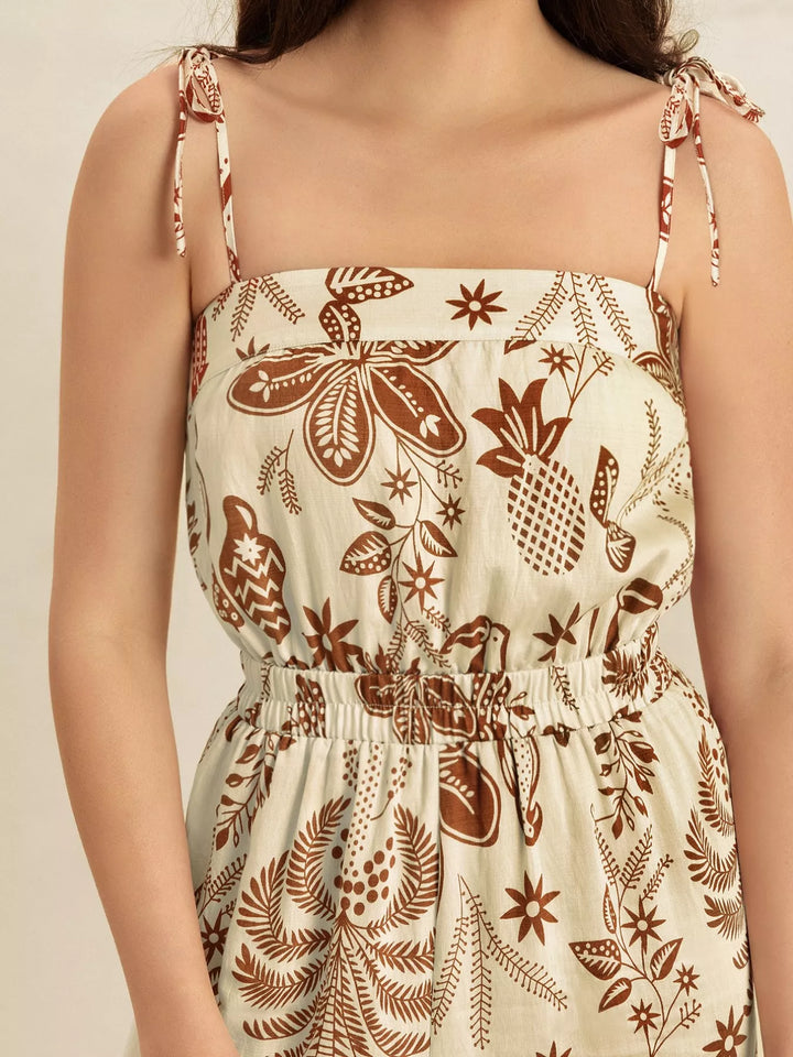 Tie Strap Wide Leg Jumpsuit
